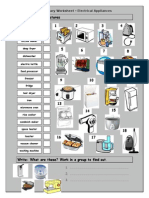 3627 Vocabulary Matching Worksheet Home Appliances