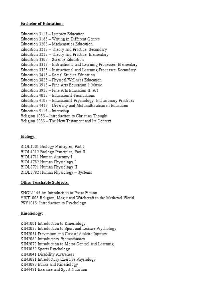 Comprehensive Education Course Catalog | PDF