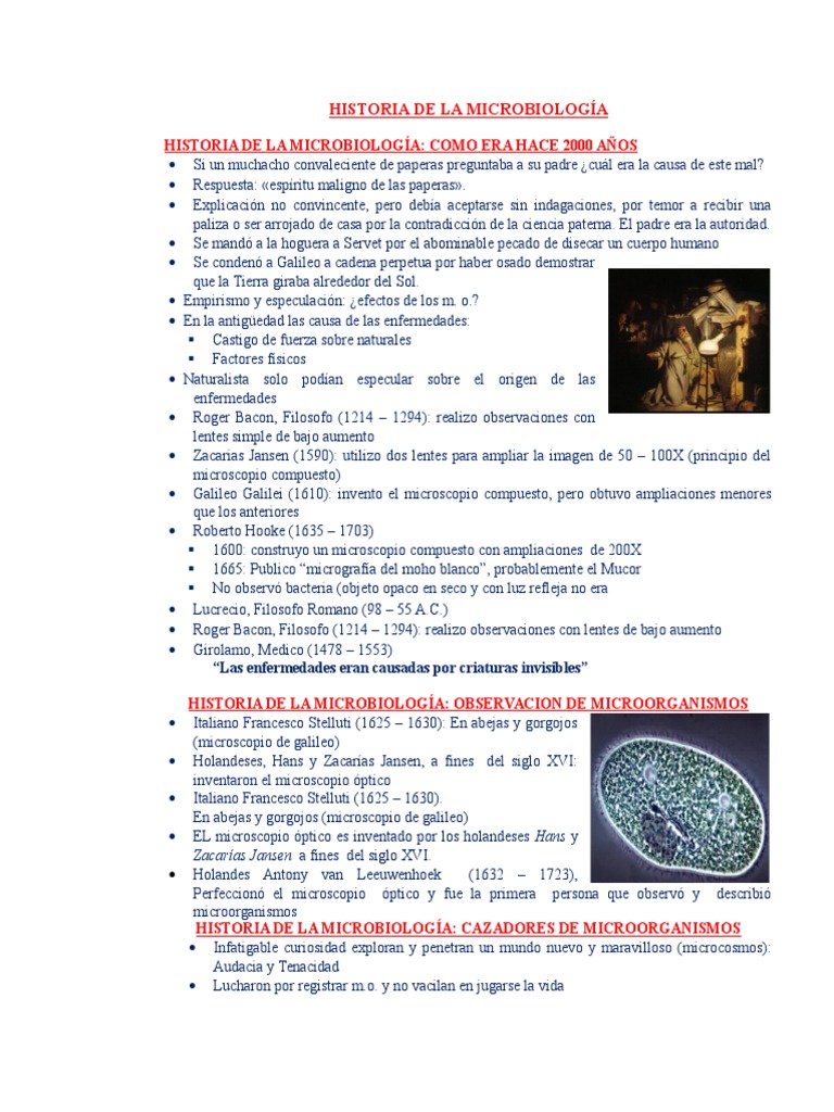 Historia de La Microbiología | PDF | Microorganismo | Microbiología