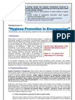 Course Detail of Hygiene Promotion in Emergencies