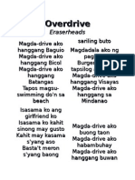 (Lyrics) Overdrive - Eraserheads