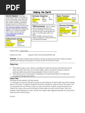 lesson plan 2nd grade