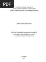 Download Anlise do Conhecimento do Marketing de Guerrilha e a Aplicao de suas Ferramentas por parte das Agncias de Publicidade de Blumenau-SC by Ariel Gajardo SN2635996 doc pdf