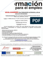 Cartel Publicidad Curso Excel Avanzado