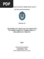 Maestria Ordenamiento Territorial y Desarrollo Urbano - Febrero 2015