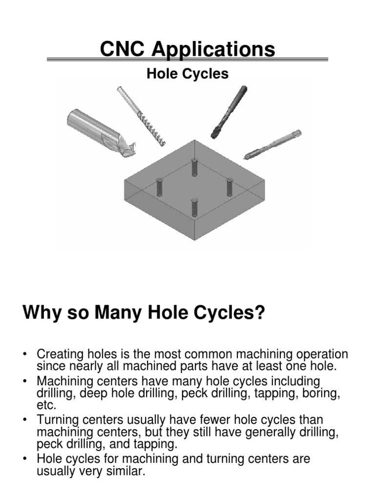 Hole Cycles | PDF | Drilling | Drill