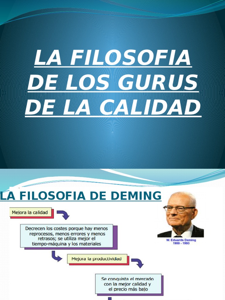 La Filosofia de Los Gurus de La Calidad Calidad