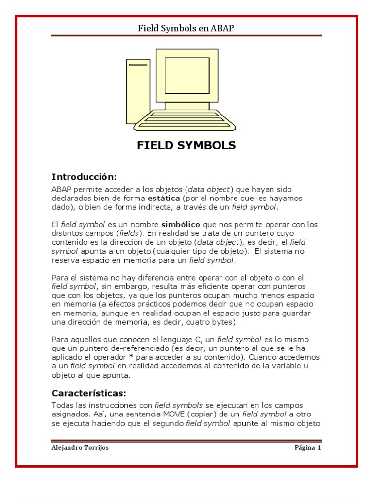 Uso de Field Symbols en ABAP | PDF | Puntero (Programación de ...