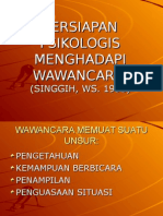 Persiapan Psikologis Menghadapi Wawancara