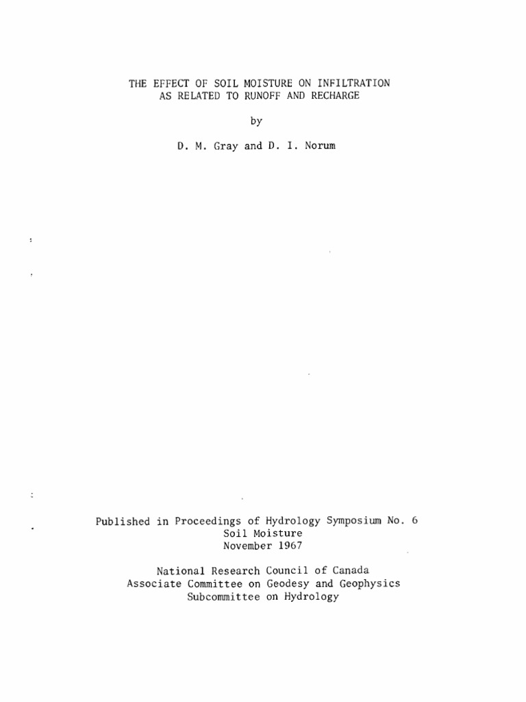 The Effect of Soil Moisture On Infiltration | PDF | Surface Runoff ...