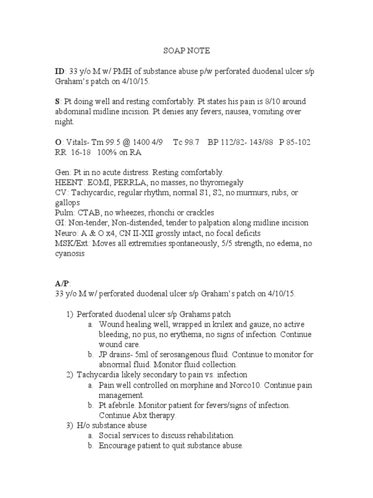 Soap Note Example Pdf