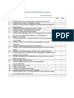 Check List For Static Plate Load Test: S.No - Description Yes No