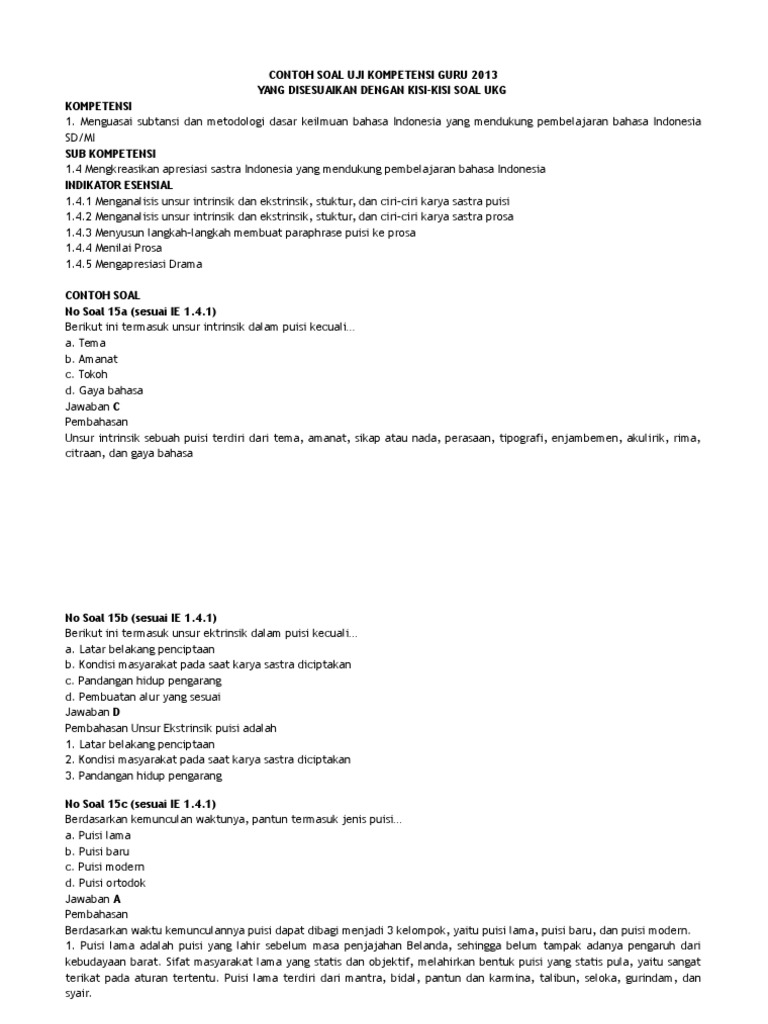 Contoh Soal Uji Kompetensi Guru 2013 Docx