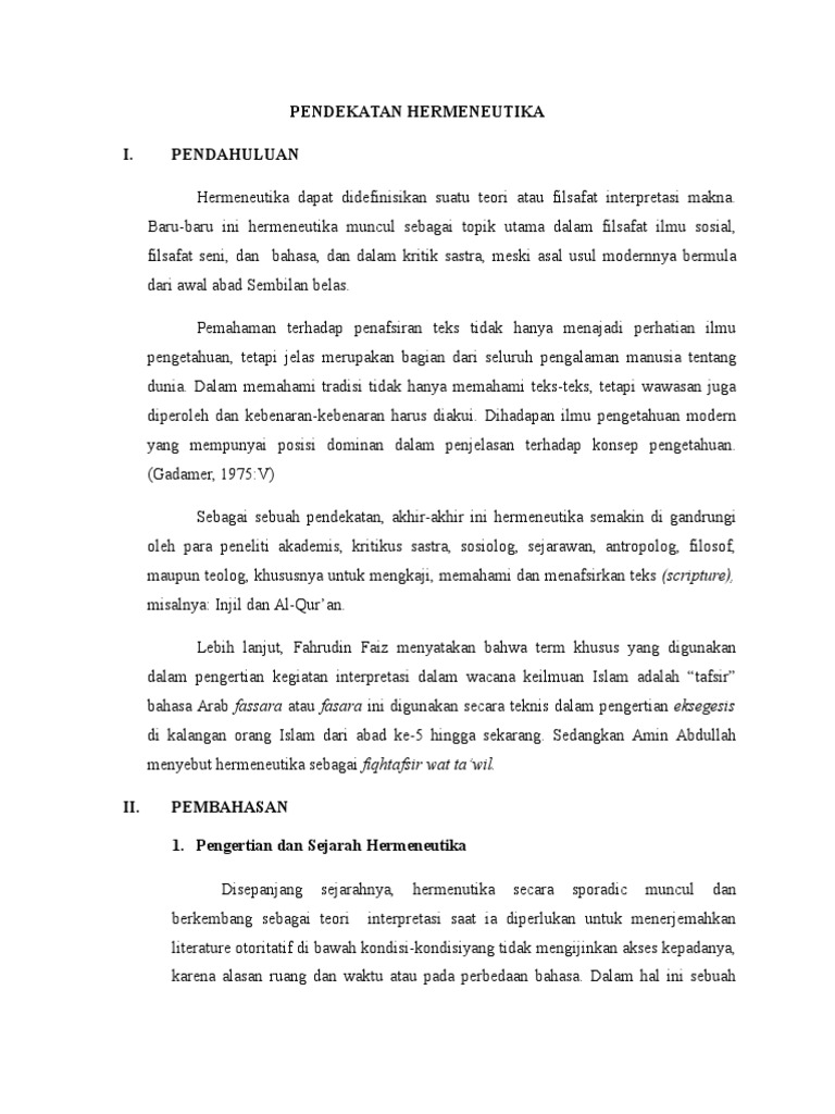 Pendekatan Hermeneutika Pdf