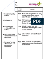 1 PAGE Risk Assessment Form