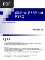 RSRP Vs RSRQ Vs Sinr