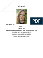 Wanted Poster - Suzanne Collins