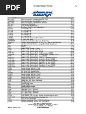 Keedex Price Book- 2015