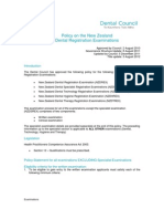 The New Zealand Dental Registration Examinations Policy