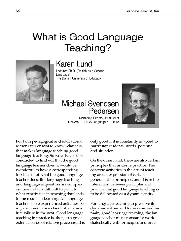 Principles of Good Language Teaching | PDF | Language Education ...