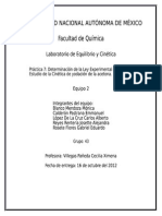 Práctica 7 Ley Experimental de La Rapidez. Objetivo General