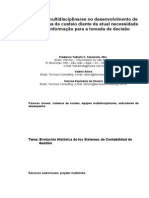 Equipes Multidisciplinares No Desenvolvimento de Sistemas de Custeio Diante Da Atual Necessidade de Informação para A Tomada de Decisão