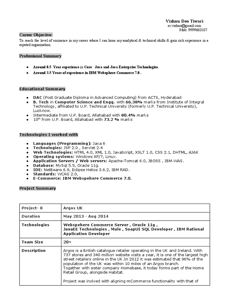 Java Developer Resume | PDF | Java Server Pages | Java Servlet