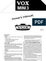 Manual Amplificador Vox MINI3