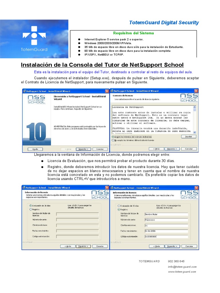 Instalación de NetSupport School | PDF | Ventana (informática ...