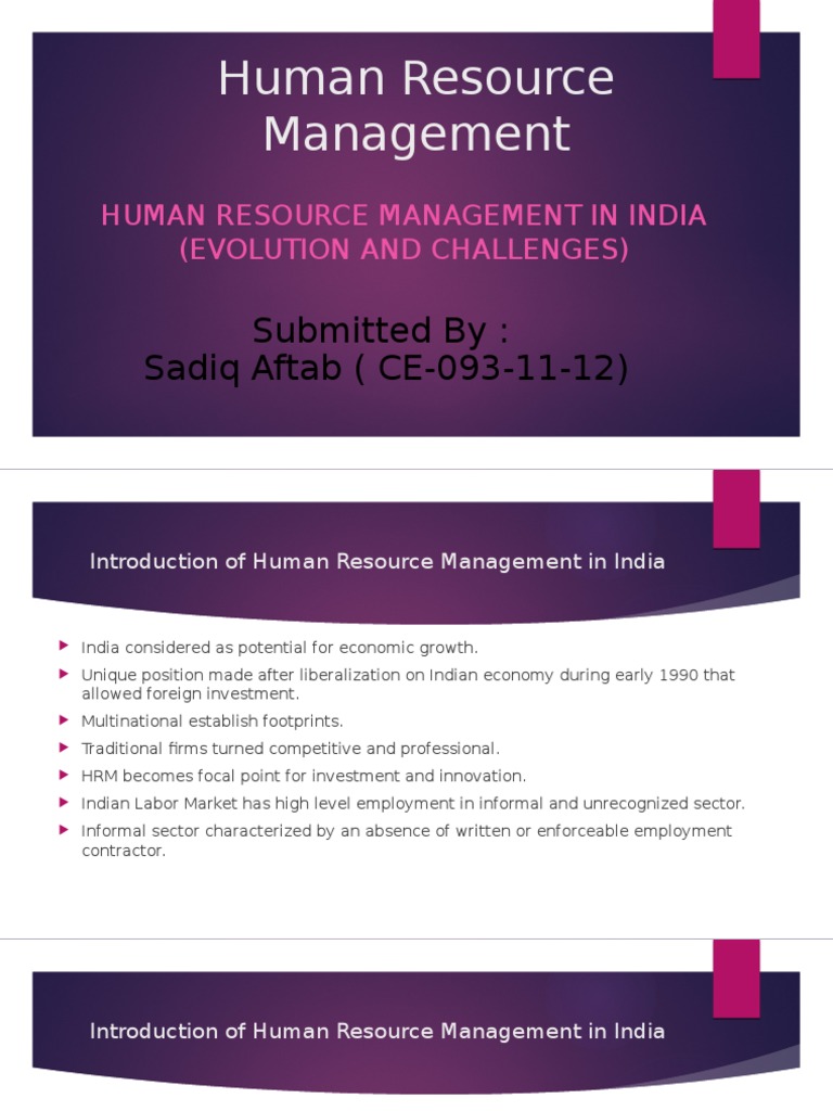 Evolution of HRM in India: Challenges | PDF | Human Resource Management ...