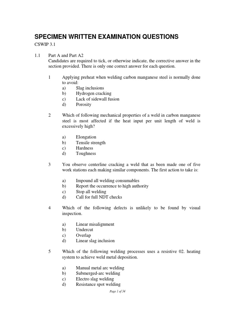 2 Multi Choice With Answer | Welding | Steel