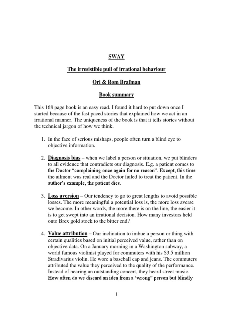 Sway Book Summary PDF Perception Cognitive Science