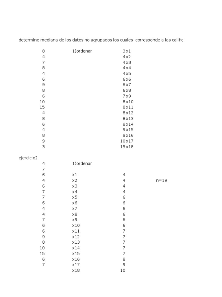 Mediana Como Calcular En Exel PDF