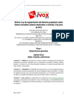 Ley No. 247 de Regularización Del Derecho Propietario PDF