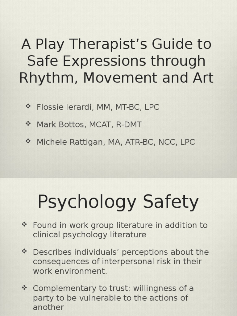 Safe Expression Through Rhythm Movement and Art Play Therapist Guide To Safe Expression PDF