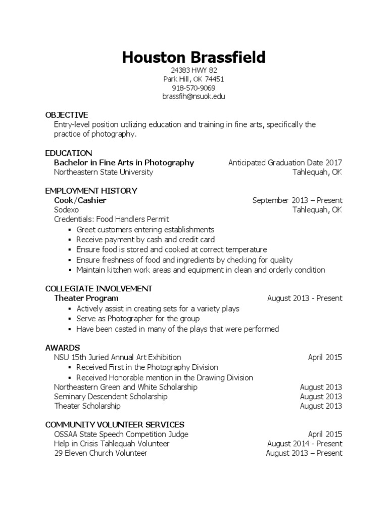Resume H Brassfield | PDF | Social Science | Travel