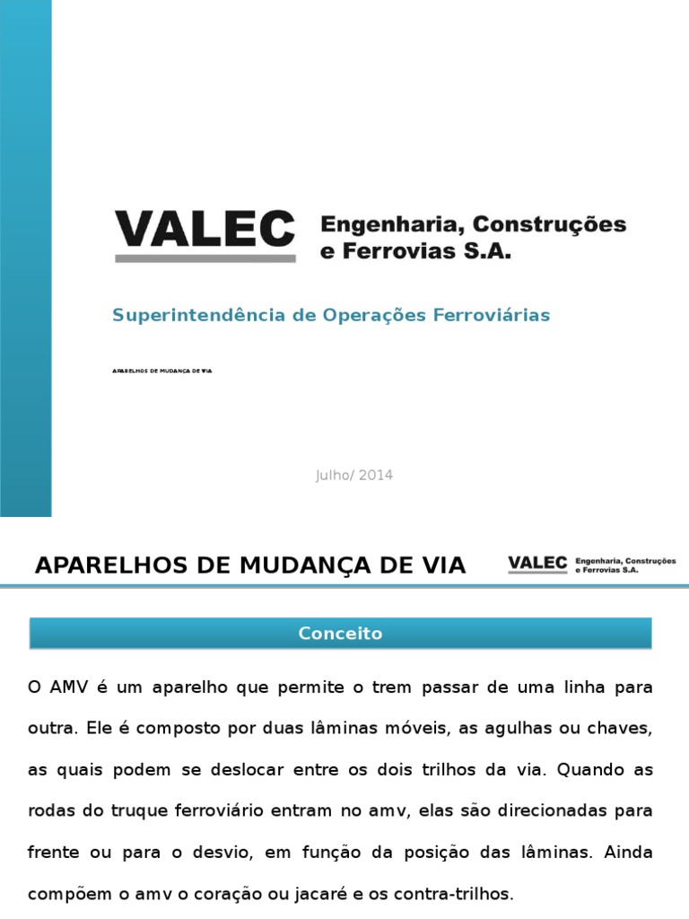 Aparelhos de Mudança de Via Ferroviária | PDF | Trem | Tráfego