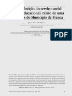 A Contribuição Do Serviço Social Na Área Educacional Relato de Uma Das Ações Do Município de Franca1