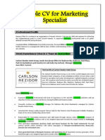 Marketing Specialist Sample CV