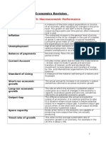 Economics Revision: Chapter 9: Macroeconomic Performance