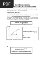 Co-Ordinate Geometry The Equation of Straight Lines