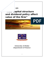 A Report On: "How Capital Structure and Dividend Policy Affect Value of The Firm"