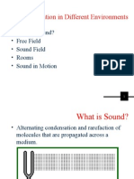 Sound Propagation in Different Environments: What Is Sound? Free Field Sound Field Rooms Sound in Motion