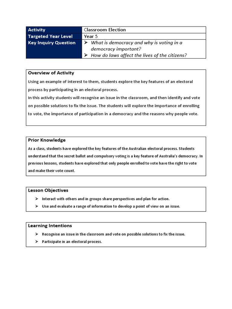 Classroom Election Last One | PDF | Voting | Elections