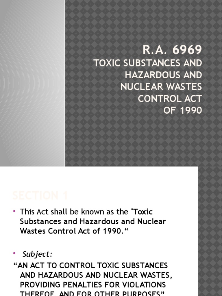 RA 6969 Chemical Substances Waste