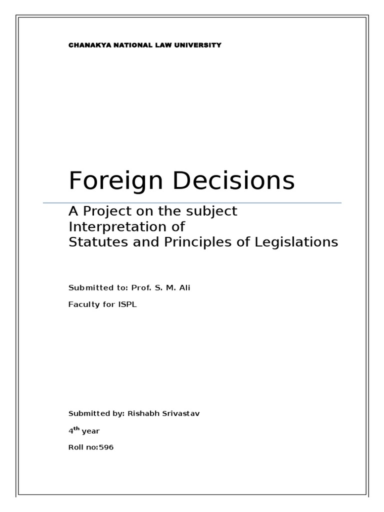 Final Draft ISPL Rishabh | PDF | Statutory Interpretation | Jurisprudence