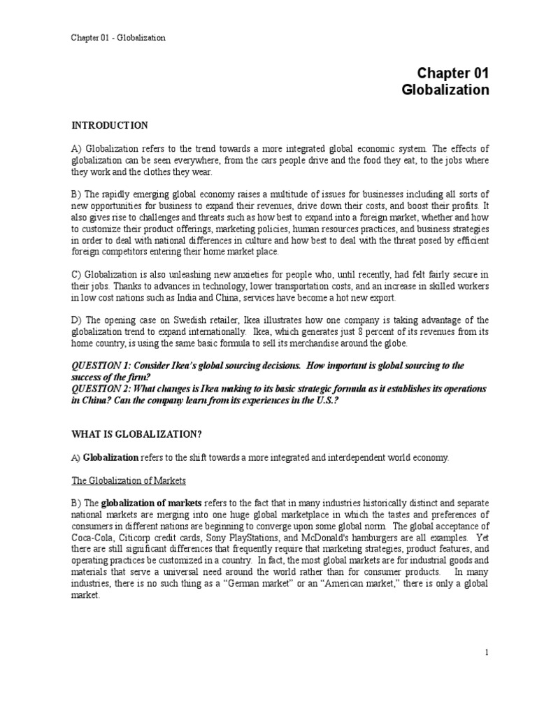 Business Insights on Globalization | PDF | Globalization | World Trade ...