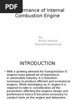 Performance of Internal Combustion Engine