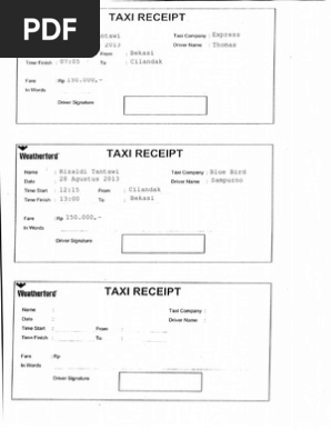 Taxi Receipt 