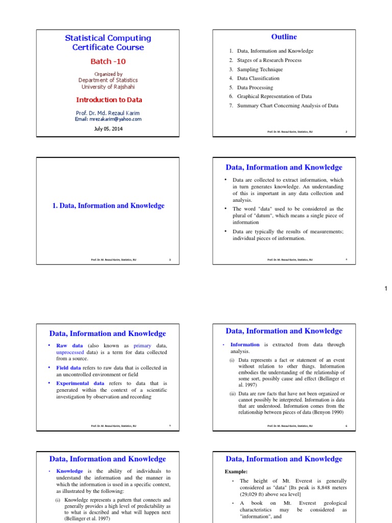 Statistical Computing Course Outline | PDF | Level Of Measurement ...